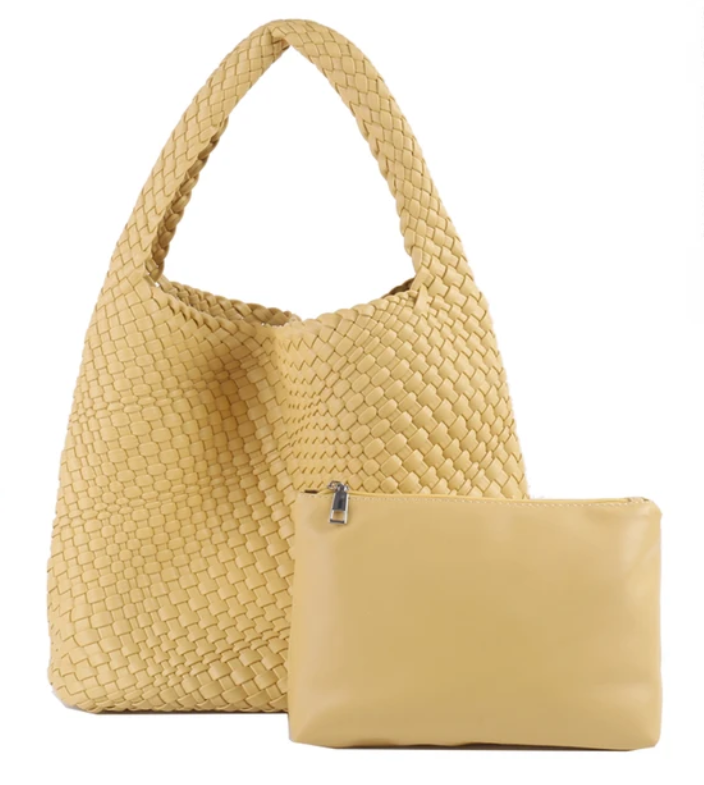 LIKEBAG Fashion Ladies Original Hand Woven Handbag PU Leather Woven Women Large Capacity Tote Bag With Small Bag 24Hr Smart